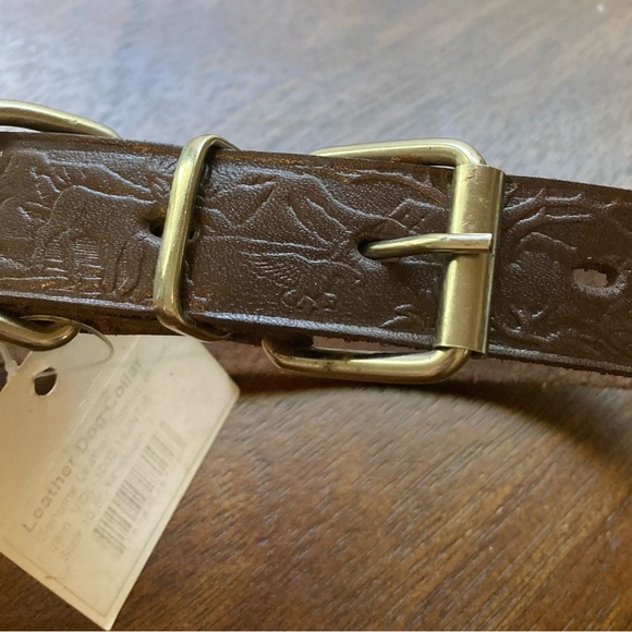 NWT Dogs My Love Brown Leather Tooled Adjustable Collar - Picture 3 of 12